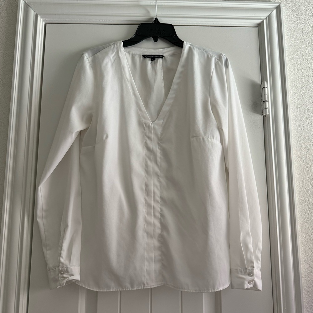 White draped back blouse